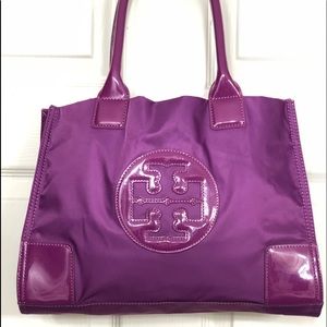 Sold** Tory Burch Mini Ella Nylon Large tote PLUM